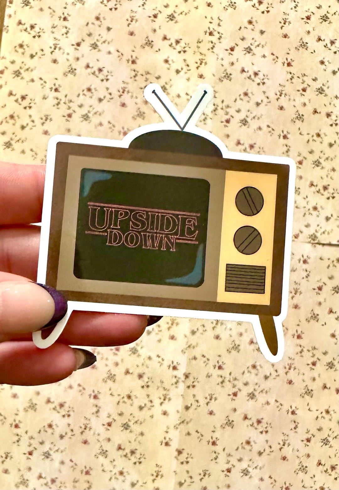 Upside Down Retro TV Sticker - Etsy