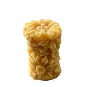 Flower Beeswax Pillar Candle FREE SHIPPING