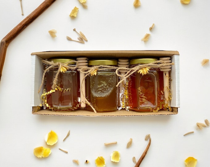 Honey Gift Set: Wildflower, Berry, Orange Blossom Honey Sampler