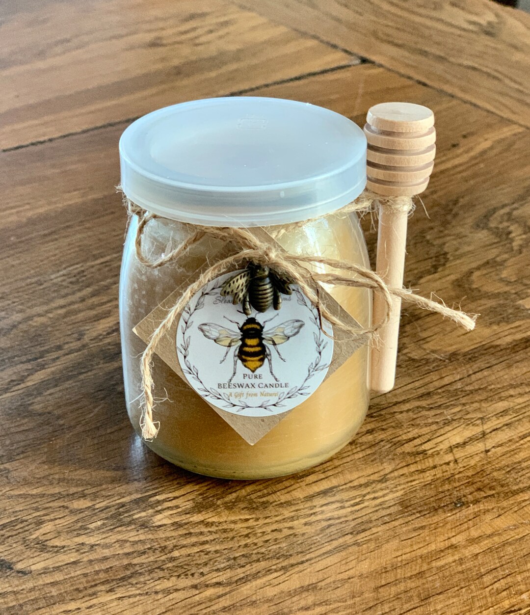 Beeswax Crackling Wood Wick Jar Candle Natural or Choice Essential Oil