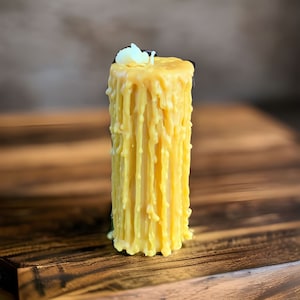 Beeswax Drip Pillar Candle (6&quot; or 10&quot;) FREE SHIPPING