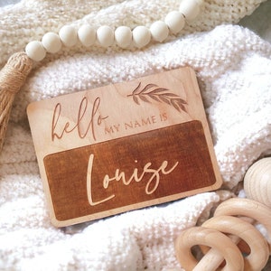 Custom Hello My Name Is Wooden Baby Sign, baby announcement, birth announcement, hospital announcement, newborn photo prop, baby shower gift