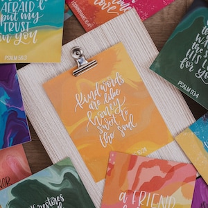 Conjunto de cartões de escrituras // Cartões de versículos bíblicos // Presente cristão // Presente de dia das mães