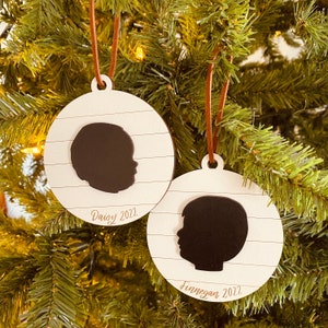 Silhouette Christmas Ornament Keepsake // Personalized Child Silhouette Ornament  // Keepsake Ornament