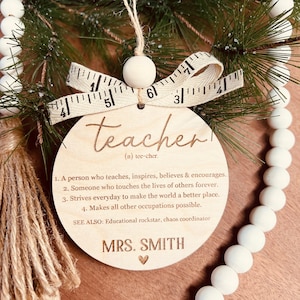 Teacher Christmas Ornament, Personalized Teacher Gift, Teacher Ornament Gift, Teacher Gift, Personalized Christmas Tree Ornament