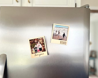 Wood Picture Frame Magnet, Wooden Magnetic Photo Frame, Mother's Day Gift for Mom