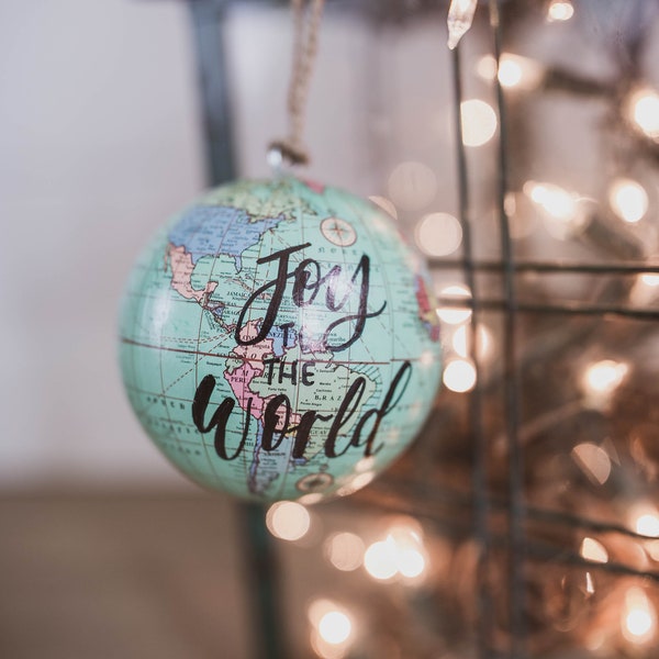 Custom Christmas Ornament // custom world globe ornament // personalized ornament