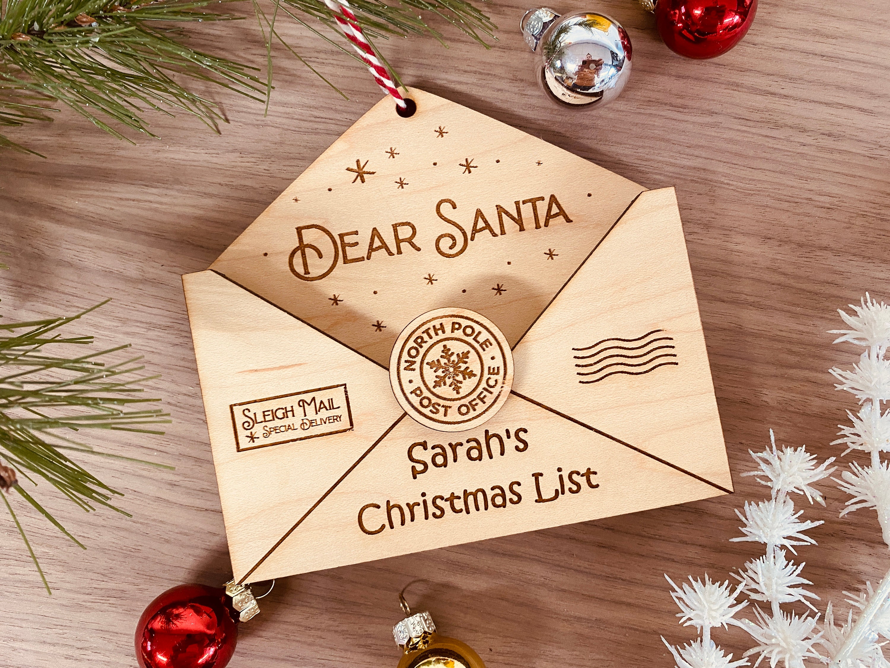 Dear Santa Wish List Ornament With Pocket for a Letter - Etsy