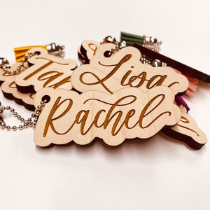 Custom Name Keychain // Personalized Engraved Wood Keychain with Tassel