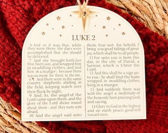 Christian Christmas Ornament, Luke 2 Bible Verse Nativity Ornament, Religious Ornament, Christian Christmas decor