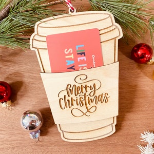 Weihnachten Geschenkkartenhalter für Kaffeeliebhaber / Frohe Weihnachten Geschenkkartenhalter / Kaffeetasse Geschenkkartenhalter / Lehrer Weihnachtsgeschenk