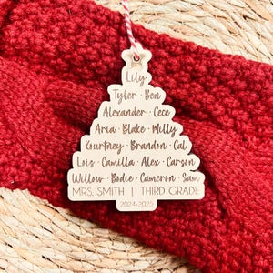 Teacher Christmas Ornament, Teacher Ornament Gift, Teacher Gift, Personalized Christmas Tree Ornament with student names