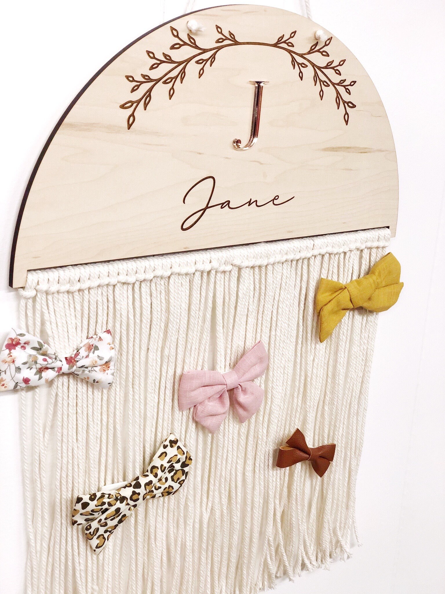 Personalized Wall Hanging Bow Holder For Girl Nursery or Etsy
