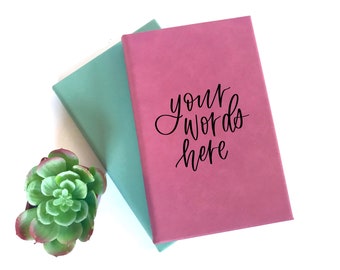 Personalized Journal // Custom Engraved Journal // gift for her // Leatherette Journal