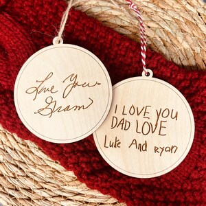 Handwriting Christmas Ornament, Personalized Keepsake Ornament, Handwritten Engraved Ornament, Handwritten Ornament, Memorial Ornament