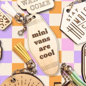 Mini Vans Are Cool Hotel Keychain with tassel, funny mini van keychain gift