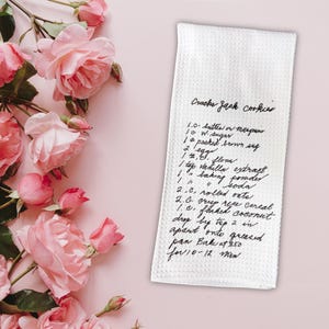 Mother&#39;s Day Handwritten Recipe Towel Gift, Personalized Recipe Towel, Family Recipe Keepsake Gift, Personalized Handwriting Towel