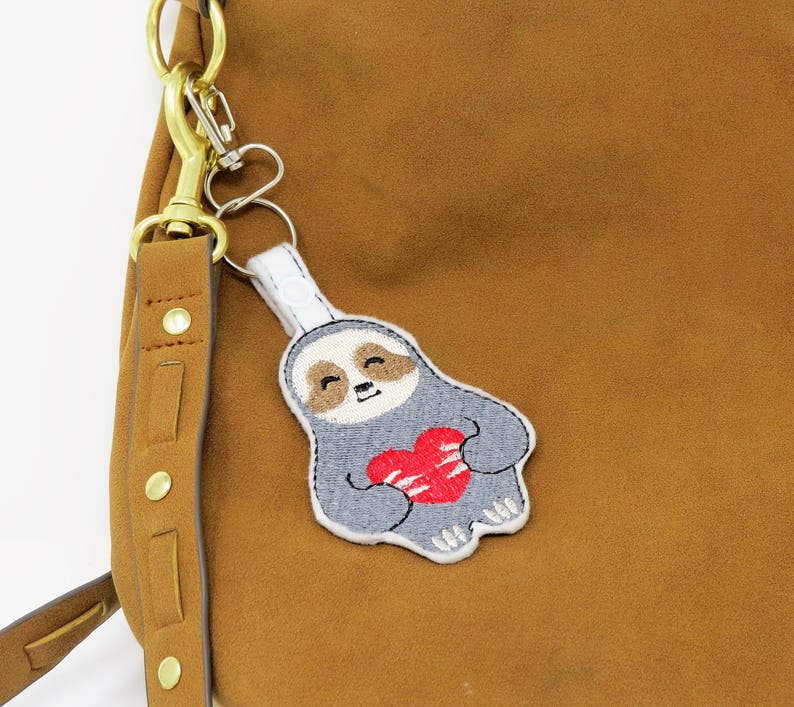 Sloth Lover Zipper Charms Key Ring Fob Holder Purse Bag Etsy