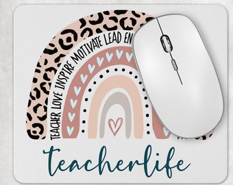 Teacher Life Appreciation Mouse Pad Mat Virtual Learning On Line Classroom Computer Accessories Home Office Items Supplies At Home School