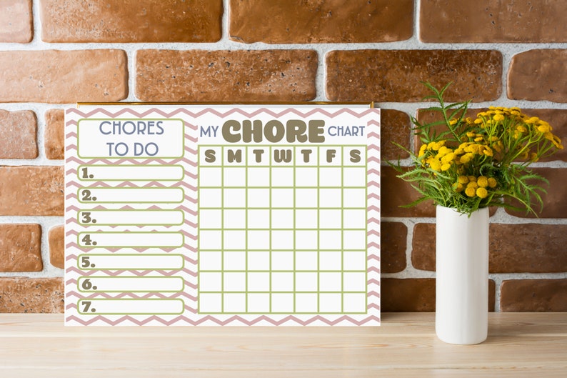 Chore Chart Weekly Dry Erase Board Whiteboard for Kids Etsy