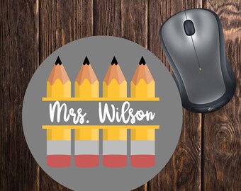 School Teacher Mouse Pad Mat Appreciation Thank You End Of School Personalize Gift, Computer Accessories, Home Office Items, Office Supplies