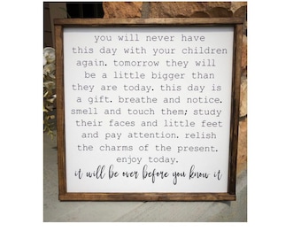 Signs With Quotes | Farmhouse Decor | Signs For Home | Living Room Decor | Framed Wood Signs