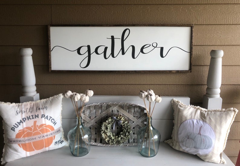 Farmhouse Decor | Farmhouse Wall Decor | Farmhouse Signs | Gather Sign ...
