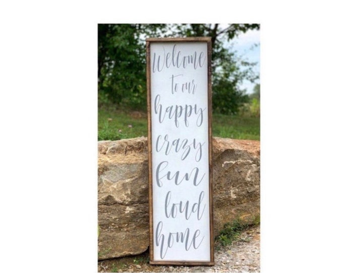 Farmhouse Decor | Farmhouse Wall Decor | Farmhouse Signs | Home Decor | Porch Decor | Welcome To Our Crazy Home | Boho Farmhouse