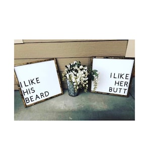 Farmhouse Decor | Farmhouse Wall Decor | Home Decor | I Like His Beard I Like Her Butt | Master Bedroom Decor | Boho Farmhouse Decor