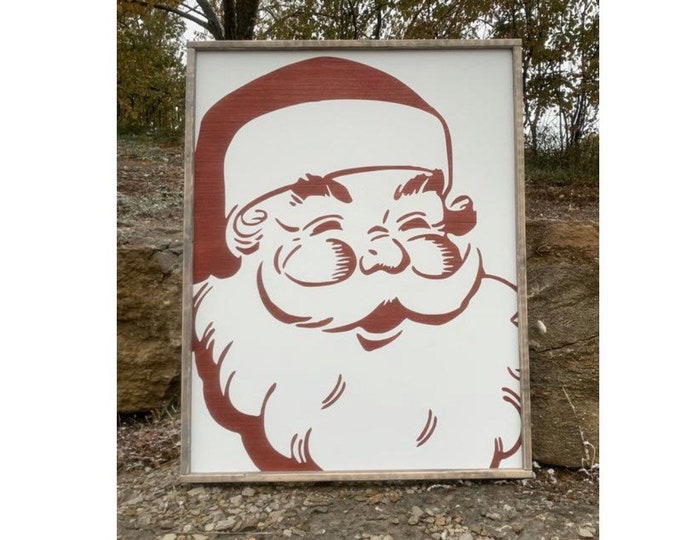 Christmas Decor | Farmhouse Wall Decor | Farmhouse Signs | Signs For Home | Farmhouse Decor | Santa Claus | Christmas Signs | Holiday Decor