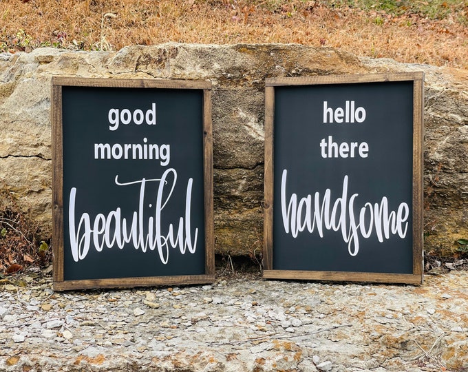 Farmhouse Wall Decor | Home Decor Gifts | Farmhouse Signs | Boho Farmhouse | Beautiful Handsome Signs | Gift For Couple