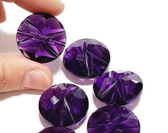25mm Vintage Purple Lucite Disc Beads, 2pcs