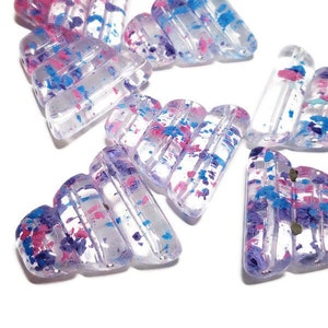 Vintage Lucite 3 Tier Pendant Slider Bead, 2pcs