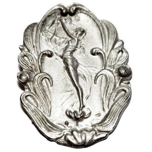 Vintage Art Nouveau Haugrud Tinn Norway Fine Pewter Pendant, 1pc