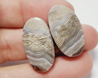 Pair Malachite cabochons 14x7mm for earrings match pairs