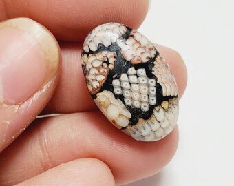 Natural Gemstone Snake Skin Jasper Round Cabochon Pendant Weight 60 Ct