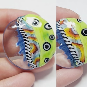 Whimsical Artisan Handmade Lampwork Glass Round Bead, 1pc