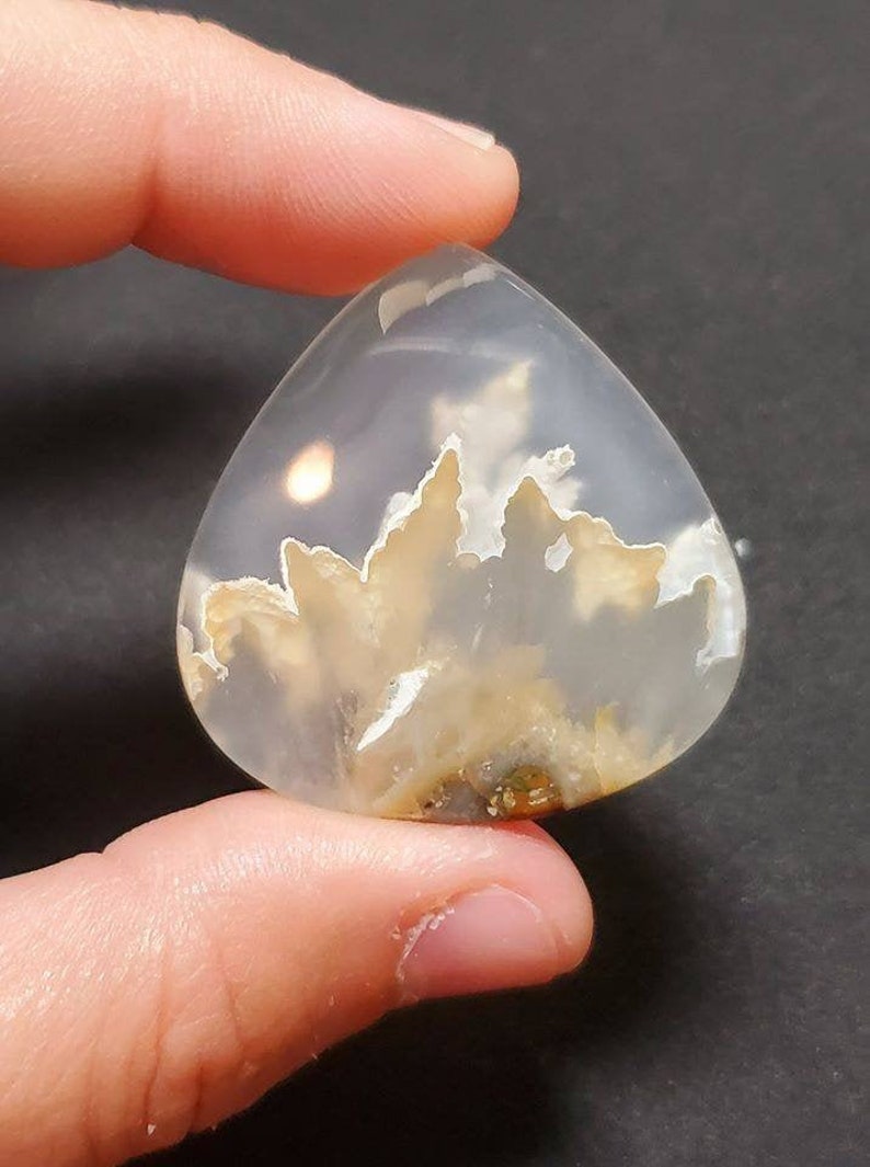 Natural Stone Agate Cabochon Flame Agate White Flame Gemstone Cabochon White Agate White Flame Agate Hand Polished Gemstone Cabochon