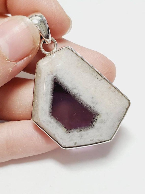 純銀製本物のアメジストクォーツ宝石ペンダント、1個 - Etsy 日本