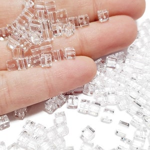4mm Crystal Clear Swarovski Crystal Article 5601 Cube Beads, 12pcs