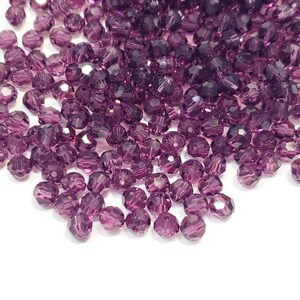 6mm Amethyst Swarovski Crystal Article 5000 Round Crystal Beads, 12pcs