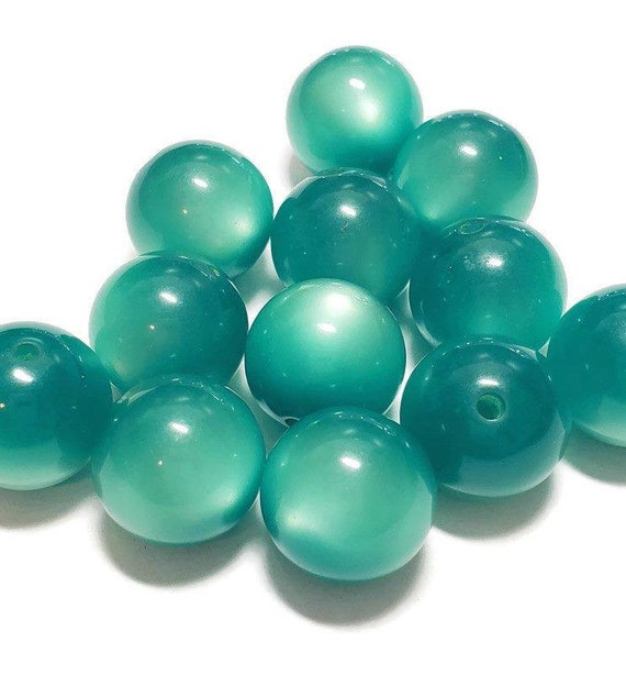 Green 150 Vintage Moonglow Lucite Beads Round Vintage Beads 8MM Jewelry