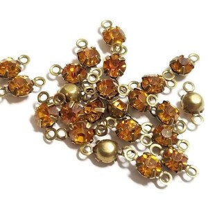 Vintage Topaz Swarovski Kryształowe Złączki Kryształowe, 6 szt.