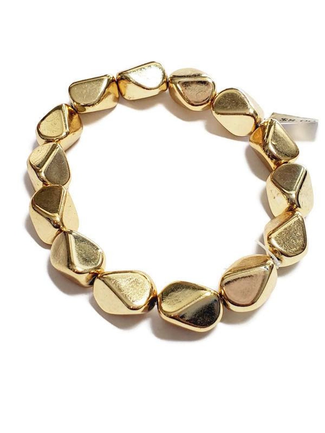 Vintage Gold Plated Lucite Beads, Vintage Lucite, Gold Plated, 8 Strand