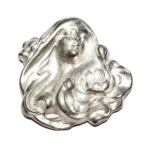 Vintage Art Nouveau Haugrud Tinn Norway Fine Pewter Pendant, 1pc