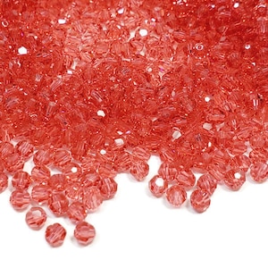 4MM Padparadscha Swarovski Crystal Round Beads, 24PCS