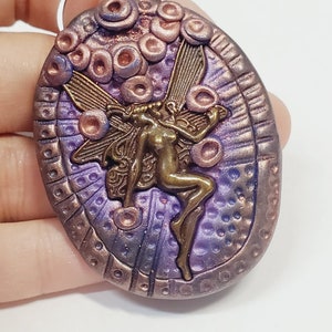 Artisan Hand Crafted Mixed Media OOAK Pendant, Mixed Media OOAK, Poly Clay, Metal, Stone, Artisan Pendant, Mixed Media Pendant, Clay Pendant