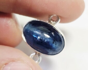 Kyanite Sterling Silver Plated (.925) Gemstone Connector