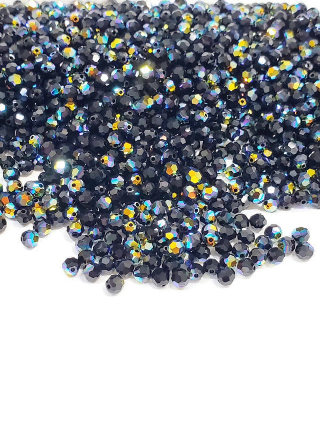 4mm Jet AB Swarovski Crystal Article 5000 Round Crystal Beads, 24pcs Etsy