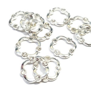 16mm Vintage Square Crystal Swarovski Double Sided Solid Sterling Bead Frame, 1pc